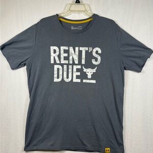 Under Armour Project Rock Men’s Charcoal Gray 'Rent's Due' Graphic Tee